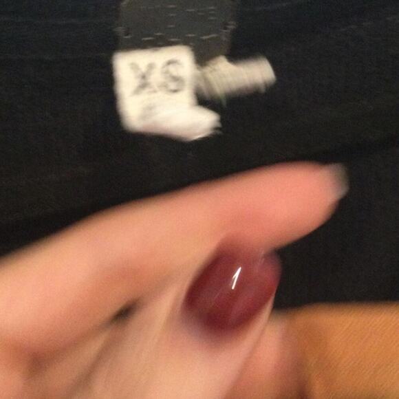 Free People Thermal Shirt Black Waffle Knit Embroidered Y2K Henley Top Size XS - Picture 5 of 13